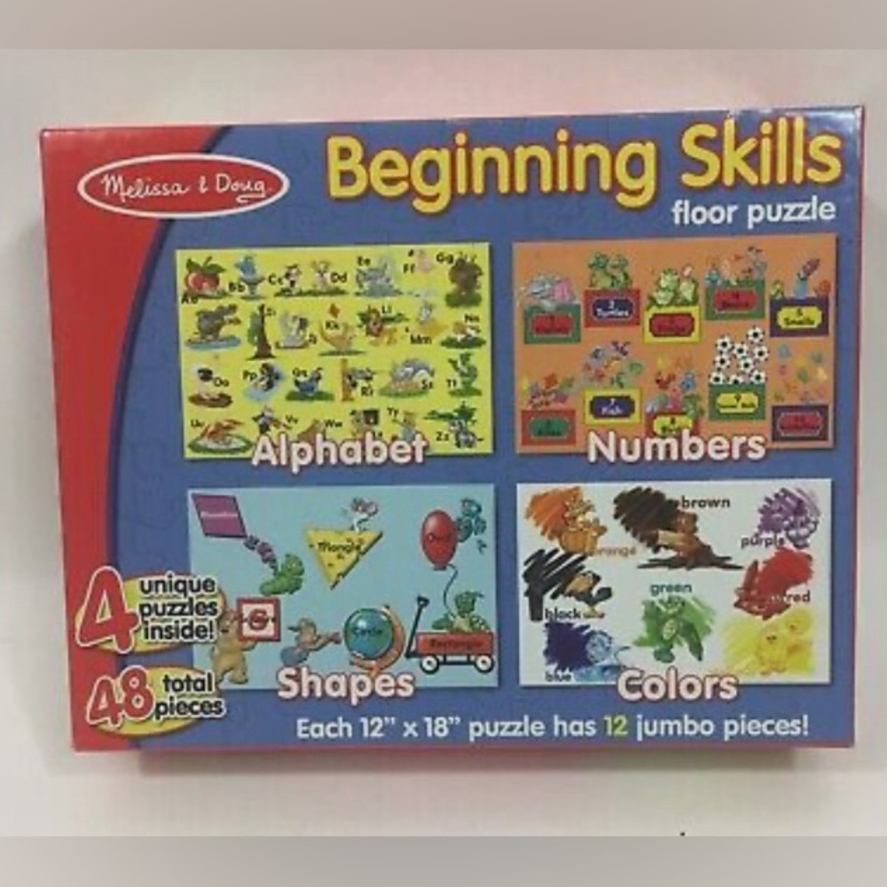 Beginning Skills Floor Puzzle by Melissa & Doug.  Preowned; EUC